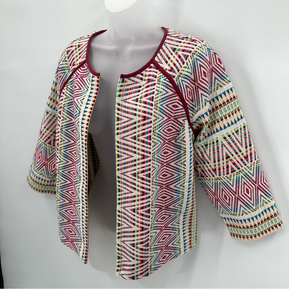 Kut from the Kloth Blazer Jacket Womens S Colorful Tapestry Open Short Length - Picture 2 of 11